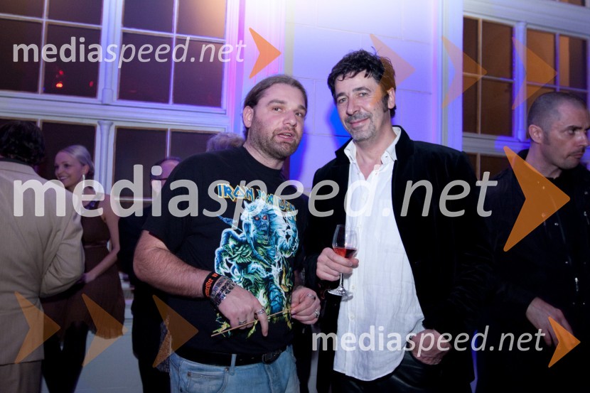 Dejan Nikolič, predstavnik agencije Bronz in Franci Kek, novinar in politikViktorji 2009, zaključna zabava