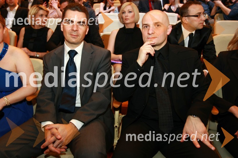 Danilo Tomšič, direktor področja prodaja in marketing v podjetju Mobitel in Branko Čakarmiš, programski direktor Pro PlusViktorji 2009, prireditev - dogajanje v dvorani