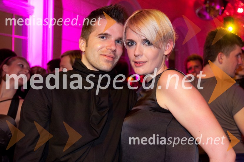 Sašo Kralj, novinar in Dijana Galič, TV voditeljicaViktorji 2009, zaključna zabava