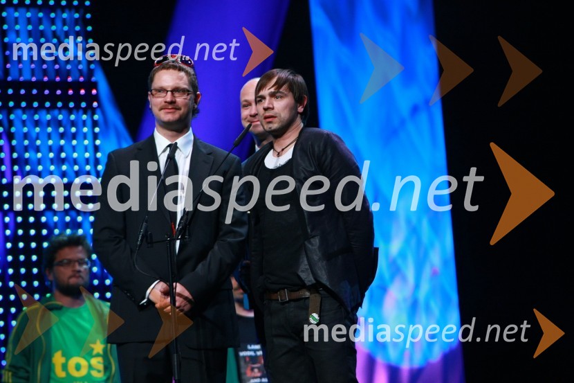 Jurij Zrnec in Lado Bizovičar, TV voditeljaViktorji 2009, prireditev - dogajanje v dvorani