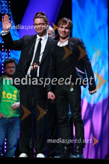 Jurij Zrnec in Lado Bizovičar, TV voditeljaViktorji 2009, prireditev - dogajanje v dvorani