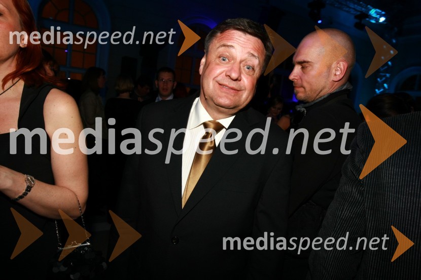 Zoran Janković, župan MOL in Jaka Adamič, fotograf časnika DnevnikViktorji 2009, zaključna zabava