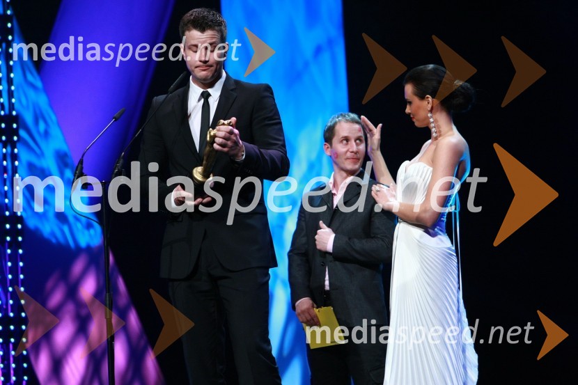 Boštjan Romih, TV in radijski voditelj, Miha Brajnik, igralec in Mirela Korač, Miss Universe 2009Viktorji 2009, prireditev - dogajanje v dvorani