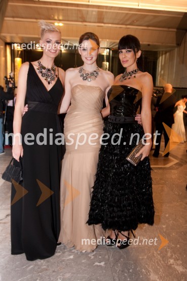 Tjaša Kokalj, miss Universe Slovenije 2007, Nataša Pinoza, miss Universe Slovenije 2006 in Iris Mulej, Miss Slovenije 2006Viktorji 2009, rdeča preproga in dogajanje pred dvorano