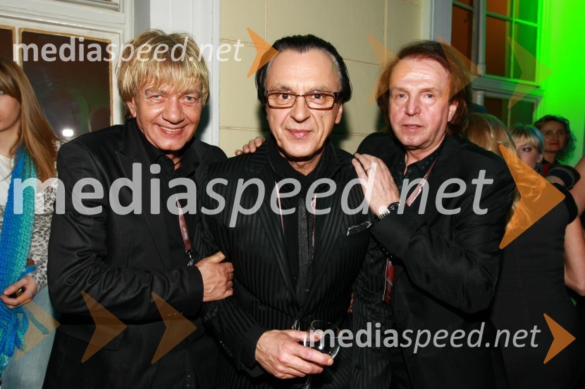 Miro Čekeliš, Dani Gančev in Braco Doblekar, člani skupine HazardViktorji 2009, zaključna zabava