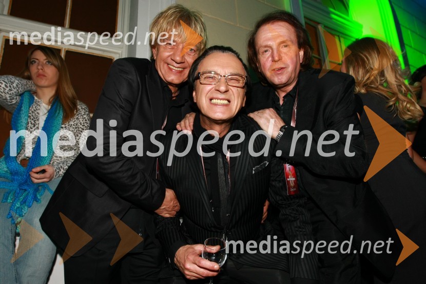 Miro Čekeliš, Dani Gančev in Braco Doblekar, člani skupine HazardViktorji 2009, zaključna zabava