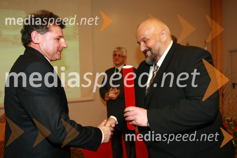 Marjan Vengust, direktor CM Celje d.d. in Igor Janežič, predsednik uprave Gradbeni inštitut ZRMK d.o.o.23. mednarodni sejem gradbeništva in gradbenih materialov MEGRA 2010, slovesna otvoritev