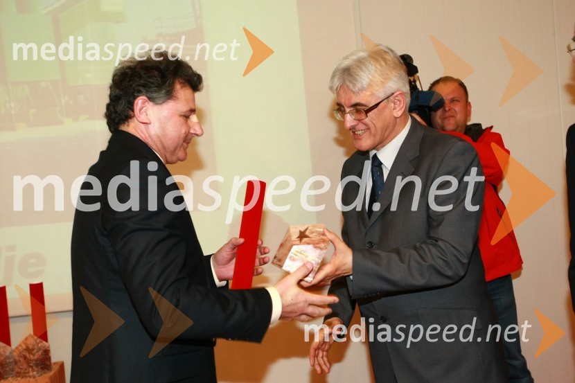 Marjan Vengust, direktor CM Celje d.d. in dr. Roko Žarnić, minister za okolje in prostor  	23. mednarodni sejem gradbeništva in gradbenih materialov MEGRA 2010, slovesna otvoritev