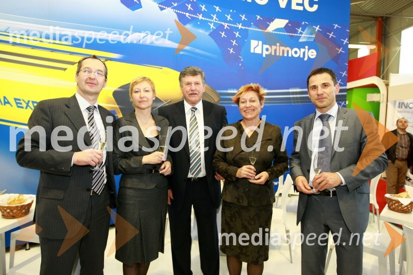 Robert Brajdih, direktor inženiringa podjetja Primorje d.d., ..., Dušan Črnigoj, generalni direktor podjetja Primorje d.d., Meta Zajc Pogorelčnik, direktorica Stavbar IGM d.o.o. in ...23. mednarodni sejem gradbeništva in gradbenih materialov MEGRA 2010, slovesna otvoritev