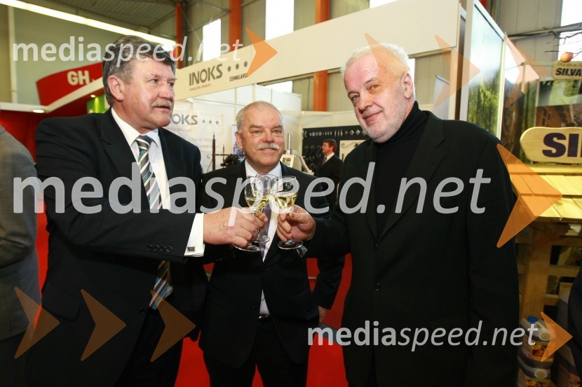 Dušan Črnigoj, generalni direktor podjetja Primorje d.d., Branko Selak, predsednik Združenja za gradbeništvo pri GZS in predsednik upravnega odbora podjetja Marmor Hotavlje Holding d.o.o. ter Marjan Pinter, direktor Konstruktor vgr. d.o.o.23. mednarodni sejem gradbeništva in gradbenih materialov MEGRA 2010, slovesna otvoritev