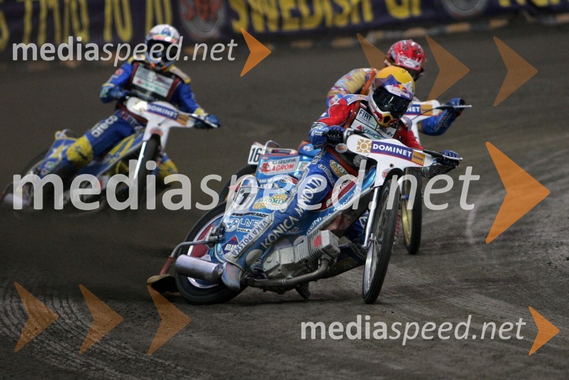 Jaroslaw Hampel (Poljska), Krzysztof Kasprzak (Poljska) in Andreas Jonsson (Švedska)SPEEDWAY GRAND PRIX, VN Evrope 2006, dirka