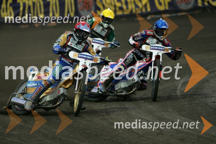 Tony Rickardsson (Švedska),  Niels Kristian Iversen (Danska) in Antonio Linback (Švedska)SPEEDWAY GRAND PRIX, VN Evrope 2006, dirka