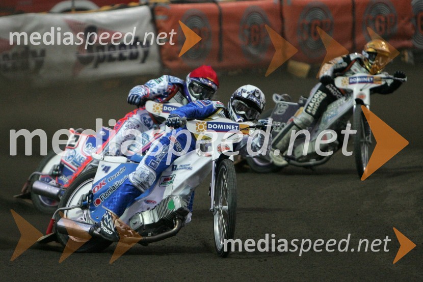 Nicki Pedersen (Danska), Jason Crump (Avstralija) in Lee Richardson (VBR)SPEEDWAY GRAND PRIX, VN Evrope 2006, dirka