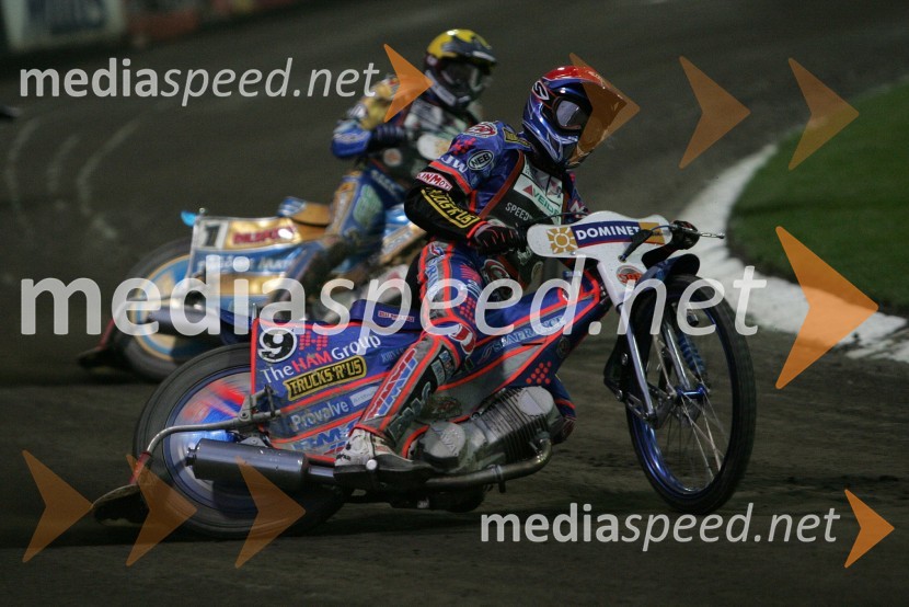 Scott Nicholls (VBR) in Tony Rickardsson (Švedska)SPEEDWAY GRAND PRIX, VN Evrope 2006, dirka