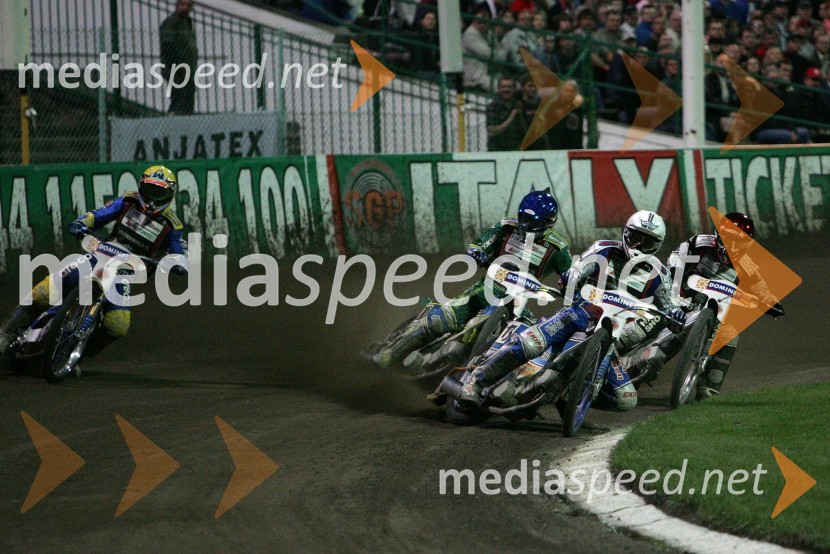 Adreas Jonsson (Švedska), Antonio Lindback (Švedska), Matej Žagar (Slovenija) in Lee Richardson (VBR)SPEEDWAY GRAND PRIX, VN Evrope 2006, dirka