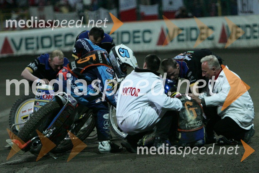 Padec Nickija PedersenaSPEEDWAY GRAND PRIX, VN Evrope 2006, dirka