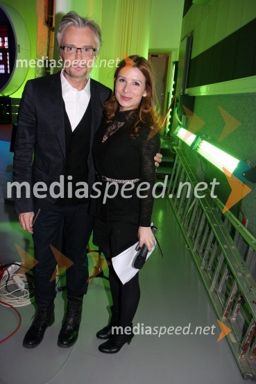 Franci Planinšek, lepotni kirurg ter Jana Ujčič, novinarka in voditeljica na RTSRdeča preproga s Sebastianom, snemanje oddaje