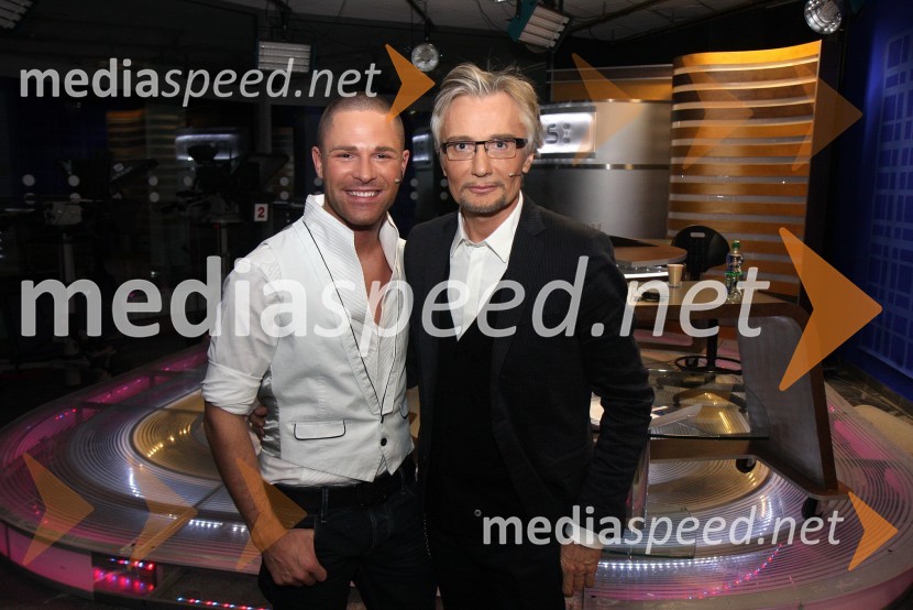 Sebastian, pevec in tv voditelj ter Franci Planinšek, lepotni kirurgRdeča preproga s Sebastianom, snemanje oddaje