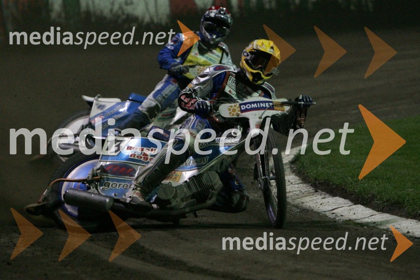 Matej Žagar (Slovenija) in Nicki Pedersen (Danska)SPEEDWAY GRAND PRIX, VN Evrope 2006, dirka