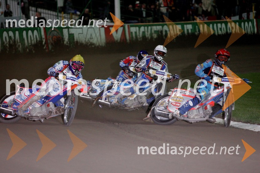 Greg Hancock(ZDA), Jason Crump (Avstralija),Matej Žagar (Slovenija) in Jaroslaw Hampel(Poljska)SPEEDWAY GRAND PRIX, VN Evrope 2006, dirka