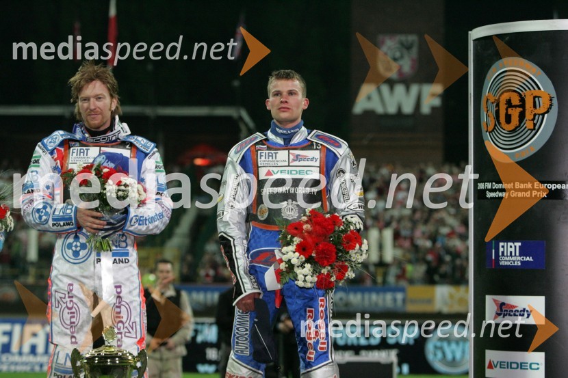 Jason Crump (Avstralija) in Matej Žagar (Slovenija)SPEEDWAY GRAND PRIX, VN Evrope 2006, dirka