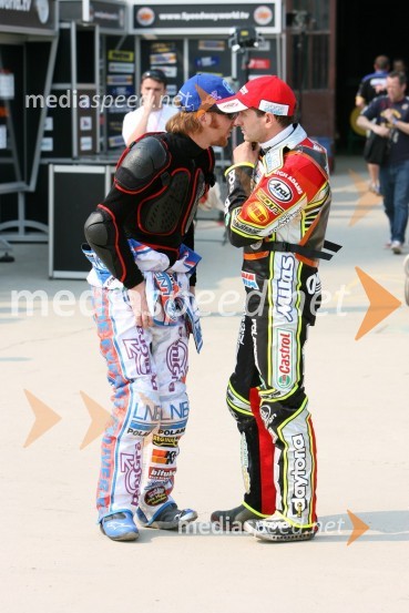 Jason Crump in Leigh Adams (oba Avstralija)SPEEDWAY GRAND PRIX, VN Evrope 2006, trening