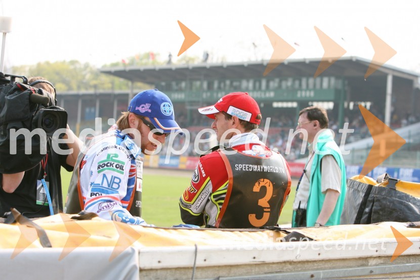 Jason Crump in Leigh Adams (oba Avstralija)SPEEDWAY GRAND PRIX, VN Evrope 2006, trening