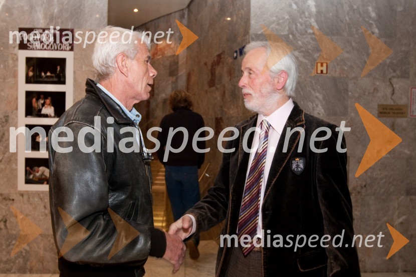 Ivo Barišič, igralec in Janez Povše, režiserPogovori, samogovori premiera v SNG Nova Gorica