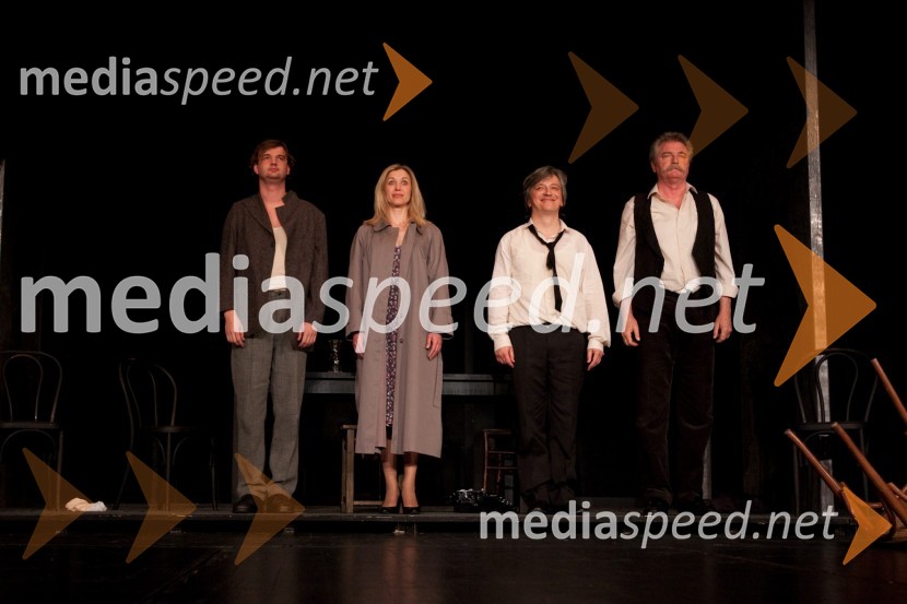 Kristijan Guček, igralec, Helena Peršuh, igralka, Iztok Mlakar, igralec, Branko Ličen, igralecPogovori, samogovori premiera v SNG Nova Gorica