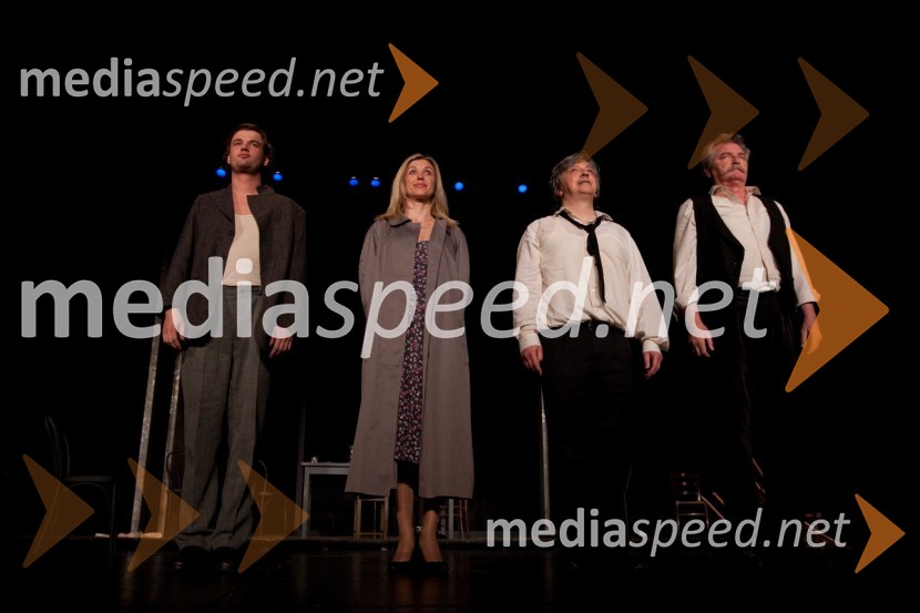 Kristijan Guček, igralec, Helena Peršuh, igralka, Iztok Mlakar, igralec, Branko Ličen, igralecPogovori, samogovori premiera v SNG Nova Gorica