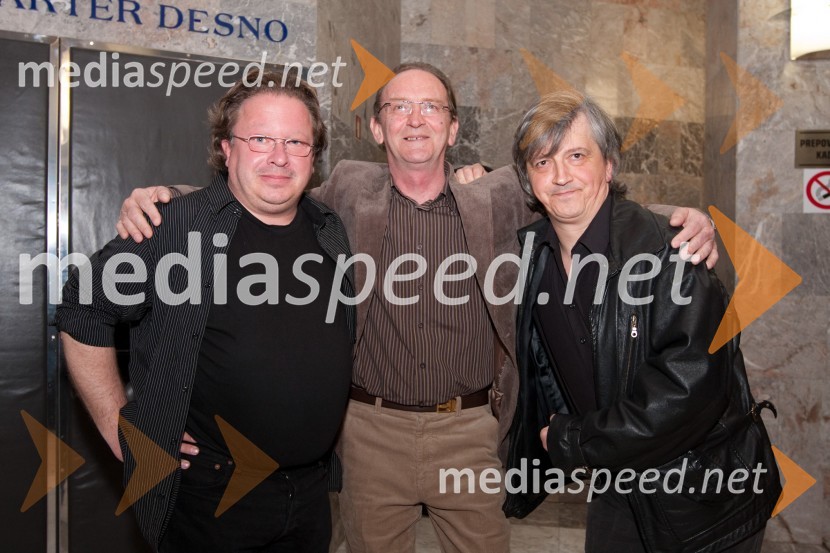 Jaša Jamnik, igralec, režiser, Boro Vujičič, inscipient in Iztok Mlakar, igralecPogovori, samogovori premiera v SNG Nova Gorica