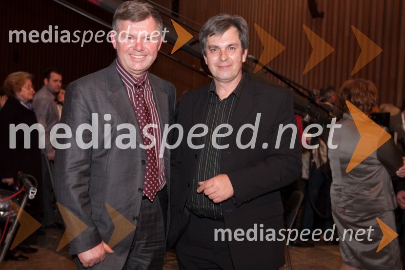 Boris Kopitar, TV voditelj in Janez Dolinar, televizijski in radijski voditelj16. Festival Slovenska polka in valček