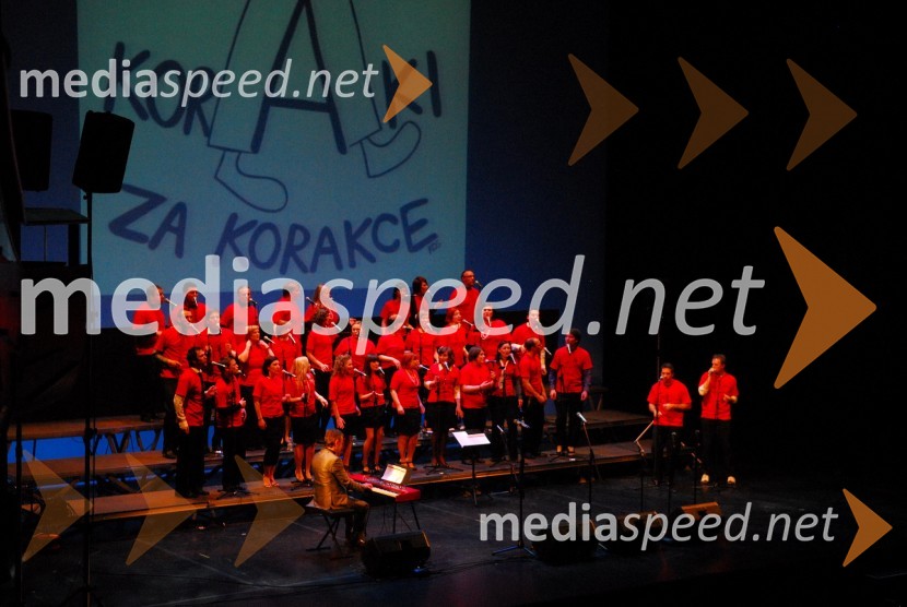 Tomaž Kozlevčar, dirigent in Perpetuum Jazzile, pevski zborKoraki za korakce, dobrodelni koncert