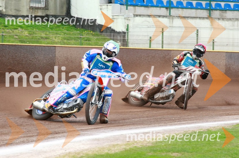 Matija Duh (AMD Krško) in Aleksander Čonda (AMD Krško)Speedway, DP mladincev Slovenije, Hrvaške in Madžarske 2010, 1. dirka