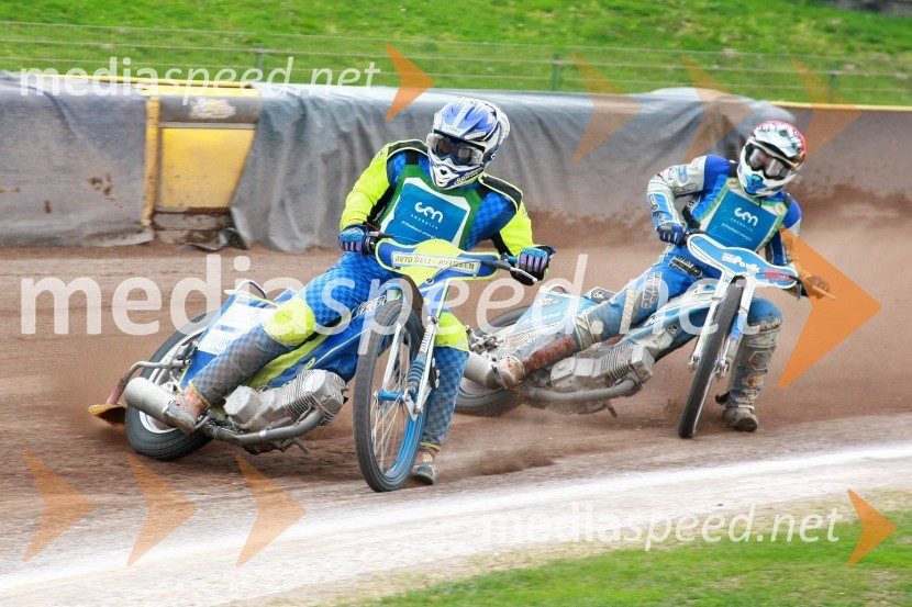 Aljoša Remih (AMD Krško) in Dino Kovačić (ST Unia Goričan)Speedway, DP mladincev Slovenije, Hrvaške in Madžarske 2010, 1. dirka