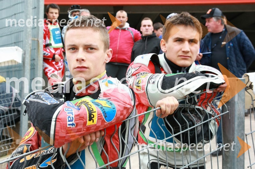 Aleksander Čonda (AMD Krško) in Samo Kukovica (AMD Krško)Speedway, DP mladincev Slovenije, Hrvaške in Madžarske 2010, 1. dirka