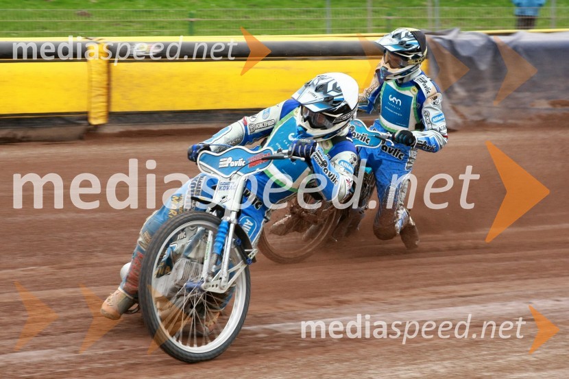 Dino Kovačić (ST Unia Goričan) in Renato Cvetko (ST Unia Goričan)Speedway, DP mladincev Slovenije, Hrvaške in Madžarske 2010, 1. dirka