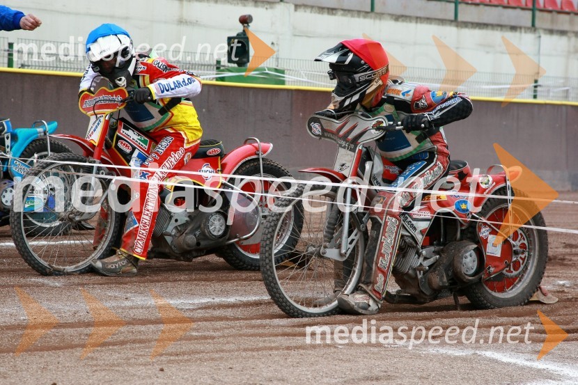 Matic Ivačič (AMD Krško) in Aleksander Čonda (AMD Krško)Speedway, DP mladincev Slovenije, Hrvaške in Madžarske 2010, 1. dirka