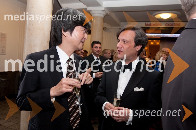 Shigeharu Maruyama, japonski veleposlanik in Florindo Blandolino, direktor ICE – Italijanskega instituta za zunanjo trgovinoDruštvo Sila, gala večerja