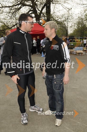 Marko Potrč, moderator na Radio 1 in Rene Mlekuž, nekdanji alpski smučarFormaraton 2010, 2. dobrodelni tek