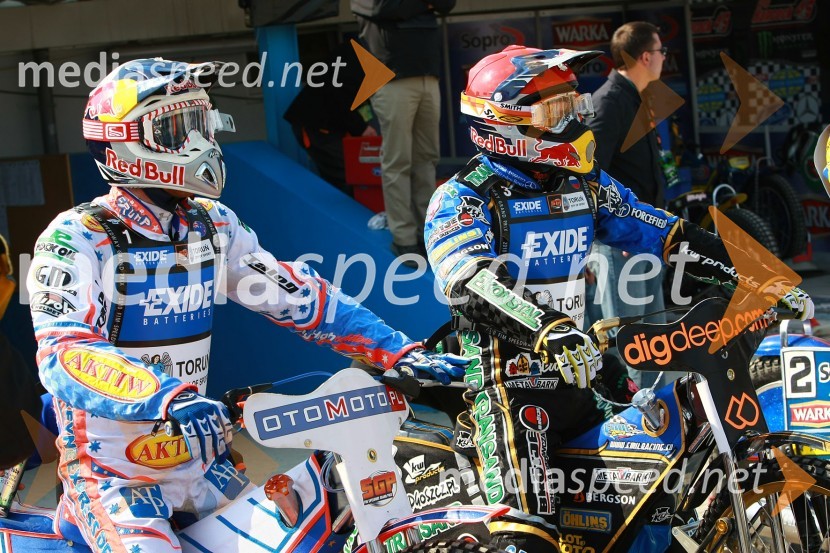 Jason Crump (Avstralija), Emil Sayfutdinov (Rusija)Speedway, SGP 2010, VN Evrope, trening
