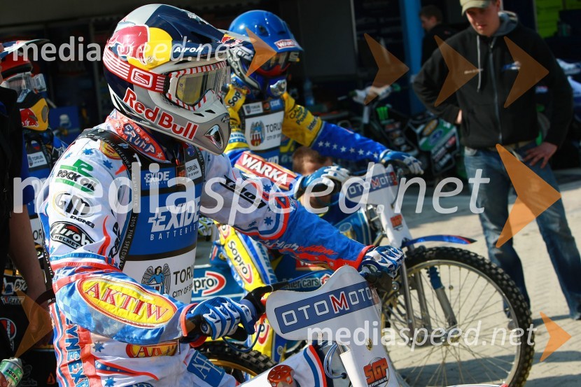 Jason Crump (Avstralija), Tomasz Gollob (Poljska)Speedway, SGP 2010, VN Evrope, trening