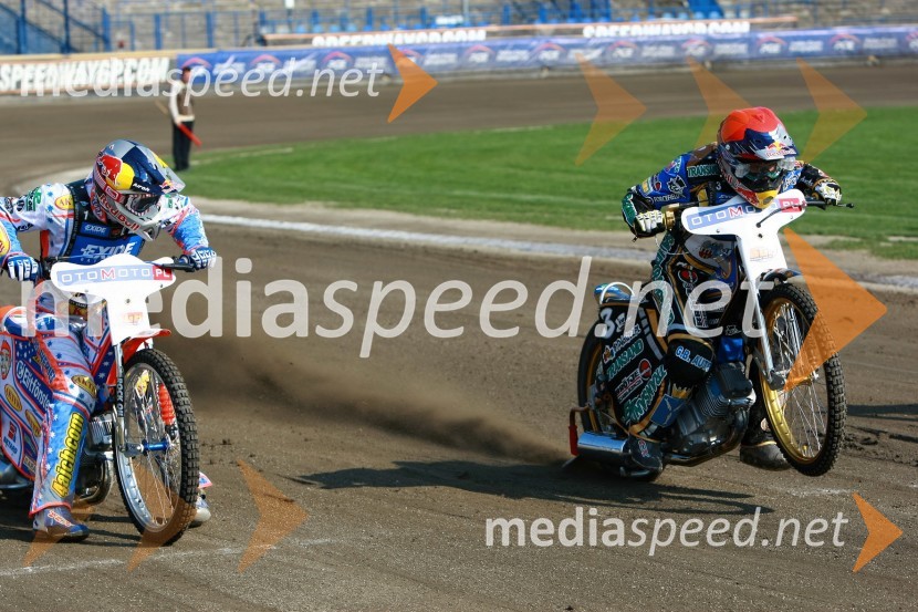 Jason Crump (Avstralija) in Emil Sayfutdinov (Rusija)Speedway, SGP 2010, VN Evrope, trening