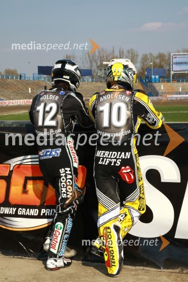 Chris Holder (Avstralija) in Hans N. Andersen (Danska)Speedway, SGP 2010, VN Evrope, trening