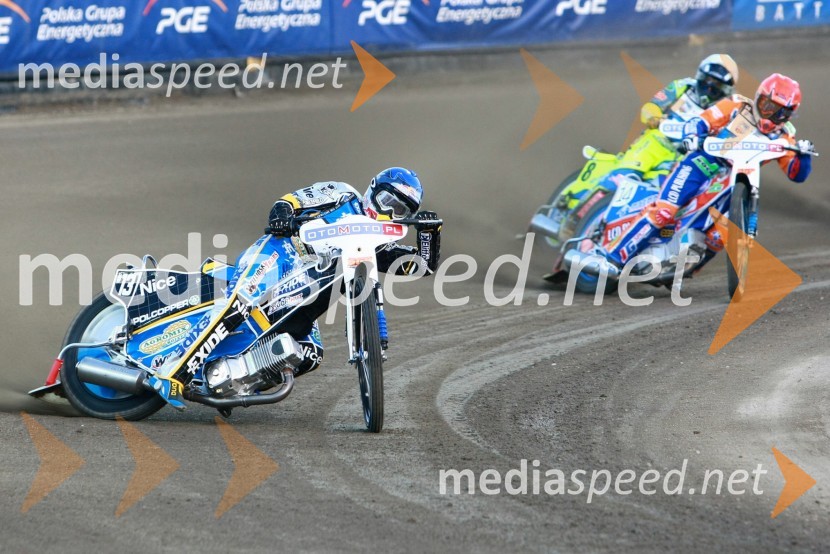 Jaroslaw Hampel (Poljska), Kenneth Bjerre (Danska) in Chris Harris (Velika Britanija)Speedway, SGP 2010, VN Evrope, dirka
