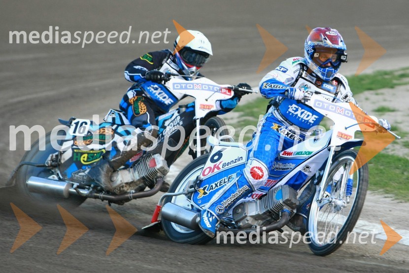 Janusz Kolodziej (Poljska) in Nicki Pedersen (Danska)Speedway, SGP 2010, VN Evrope, dirka