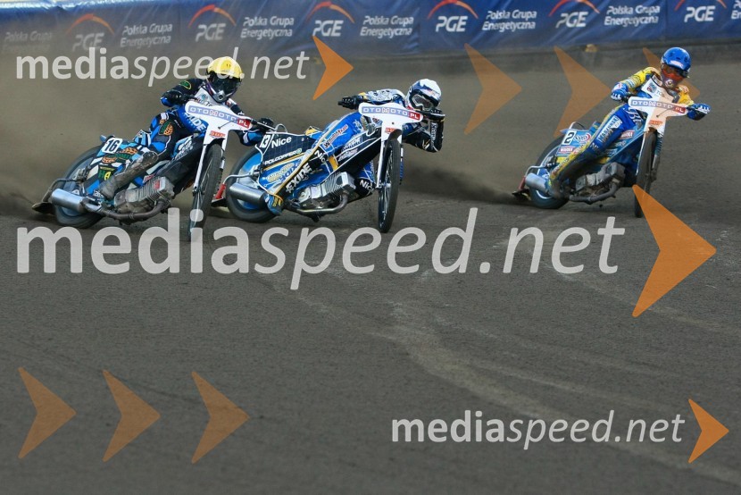 Janusz Kolodziej (Poljska), Jaroslaw Hampel (Poljska) in Tomasz Gollob (Poljska)Speedway, SGP 2010, VN Evrope, dirka