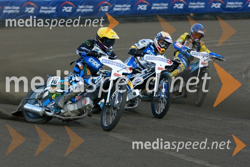 Janusz Kolodziej (Poljska), Jaroslaw Hampel (Poljska) in Tomasz Gollob (Poljska)Speedway, SGP 2010, VN Evrope, dirka