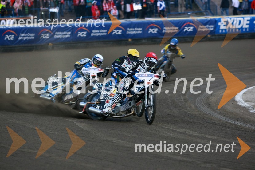 Jaroslaw Hampel (Poljska), Janusz Kolodziej (Poljska) in Chris Holder (Avstralija)Speedway, SGP 2010, VN Evrope, dirka