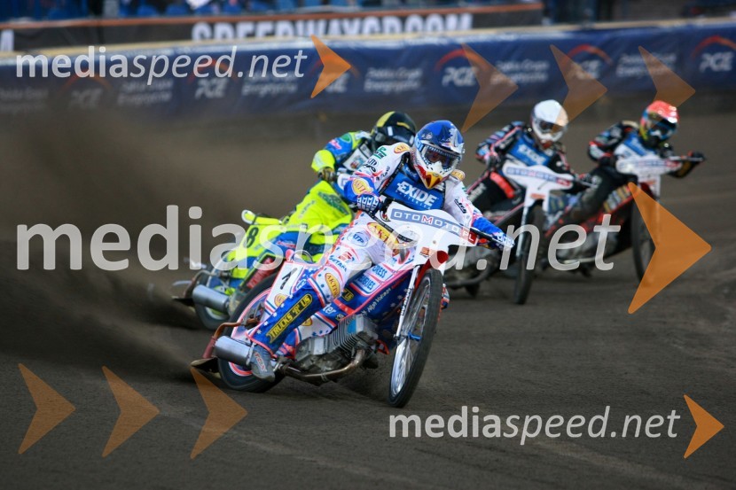 Kenneth Bjerre (Danska) in Jason Crump (Avstralija)Speedway, SGP 2010, VN Evrope, dirka